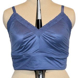 AERIE SUNNIE BLOSSOM LACE TRIANGLE BRALETTE, MARBLED BLUE (XXL/40D-DD)